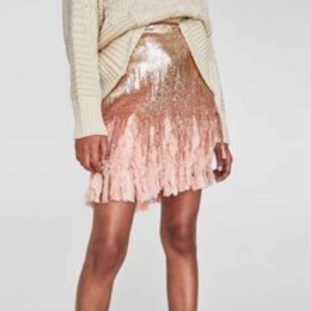 Zara Contrasting Sequin Mini Skirt Limited Edition - Picture 14 of 14
